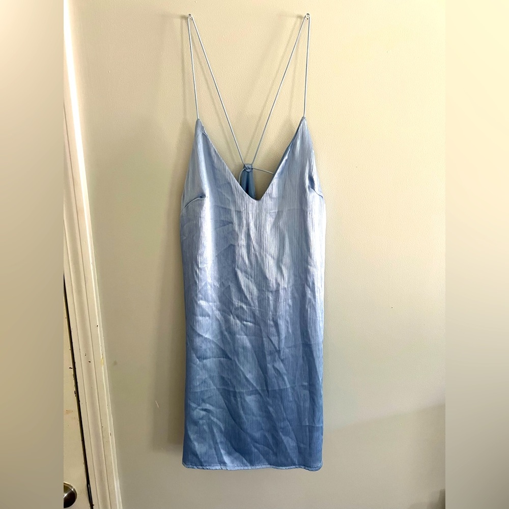 Urban Outfitters Kayjay Satin Strappy-Back Mini Dress. Size: S.
